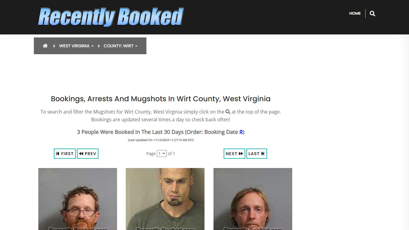 Bookings, Arrests and Mugshots in Wirt County, West Virginia